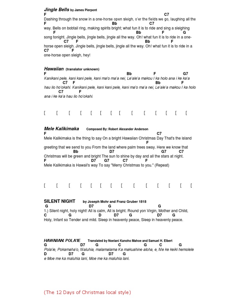 hawaiian christmas songs Holiday Songs Christmas Songs