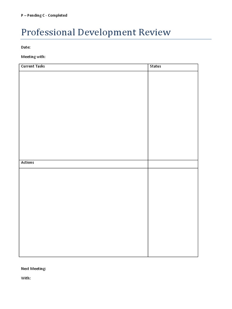 Professional Development Review Template | PDF | Career & Growth | Business