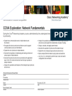 CCNA Exploration: Network Fundamentals: Certificate of Course Completion