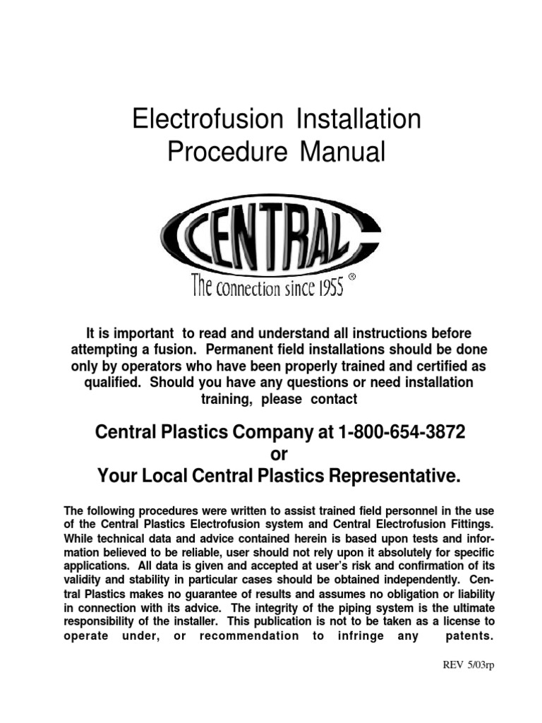 Ef Installation Procedure Manual | PDF | Pipe (Fluid Conveyance ...