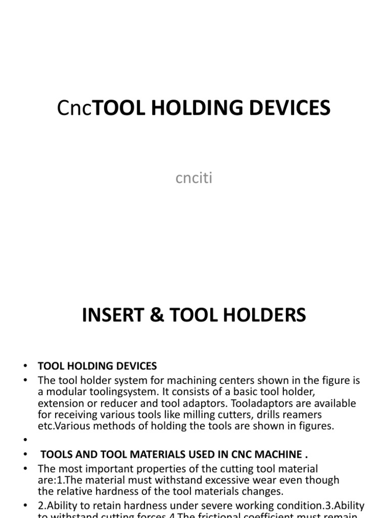 CNC Tool Holding Devices PDF Materials Manmade Materials