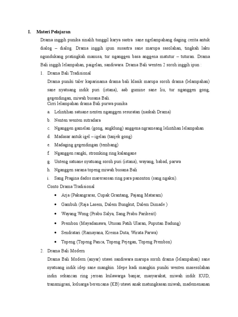 Materi Pelajaran Drama Surat