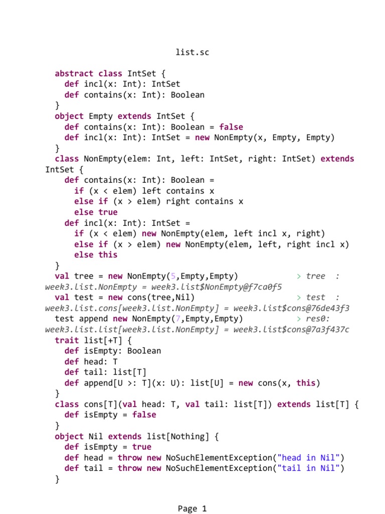 IntSet and List Implementations | PDF | Science & Mathematics | Computers