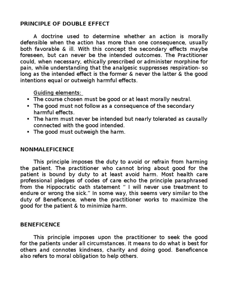 Principle of Double Effect