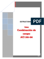 Combinaciones de Carga de Acuerdo ACI