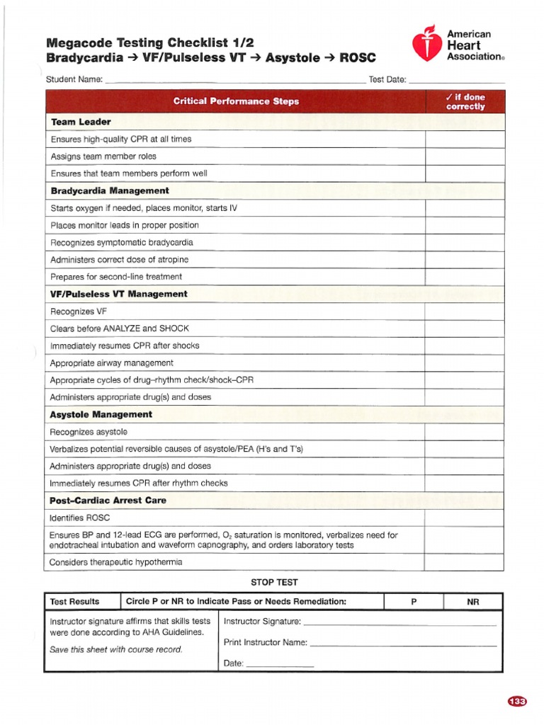 ACLS Megacode Checklist
