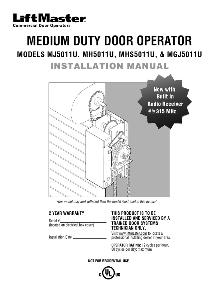 LIFTMASTER 8900W Light-Duty Commercial JACKSHAFT Operator W/Built-in WI