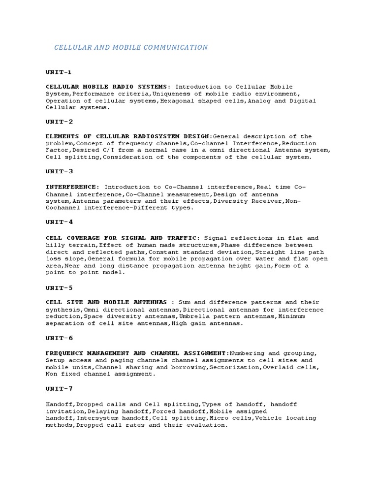 Overview of Cellular Mobile Systems | PDF | Cellular Network | Channel ...