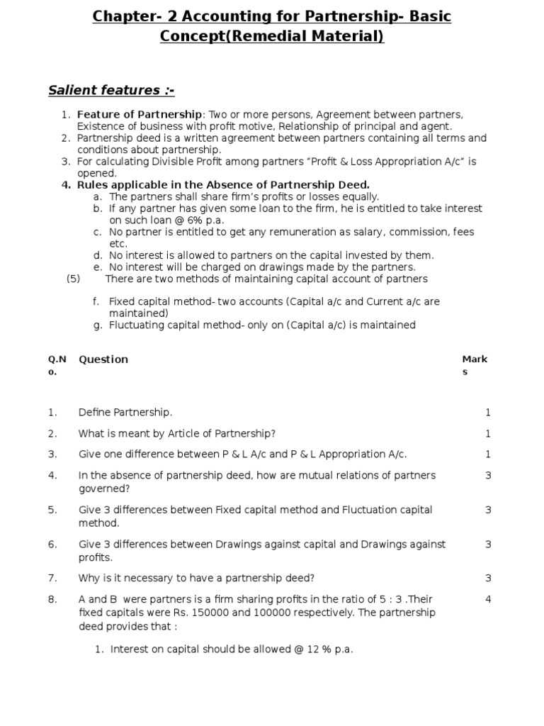 Accounting For Partnership Una Partnership Goodwill Accounting