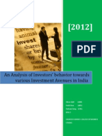 An Analysis of Investors' Behavior Towards Various Investment Avenues in India