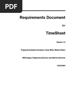 Requirements Timesheet