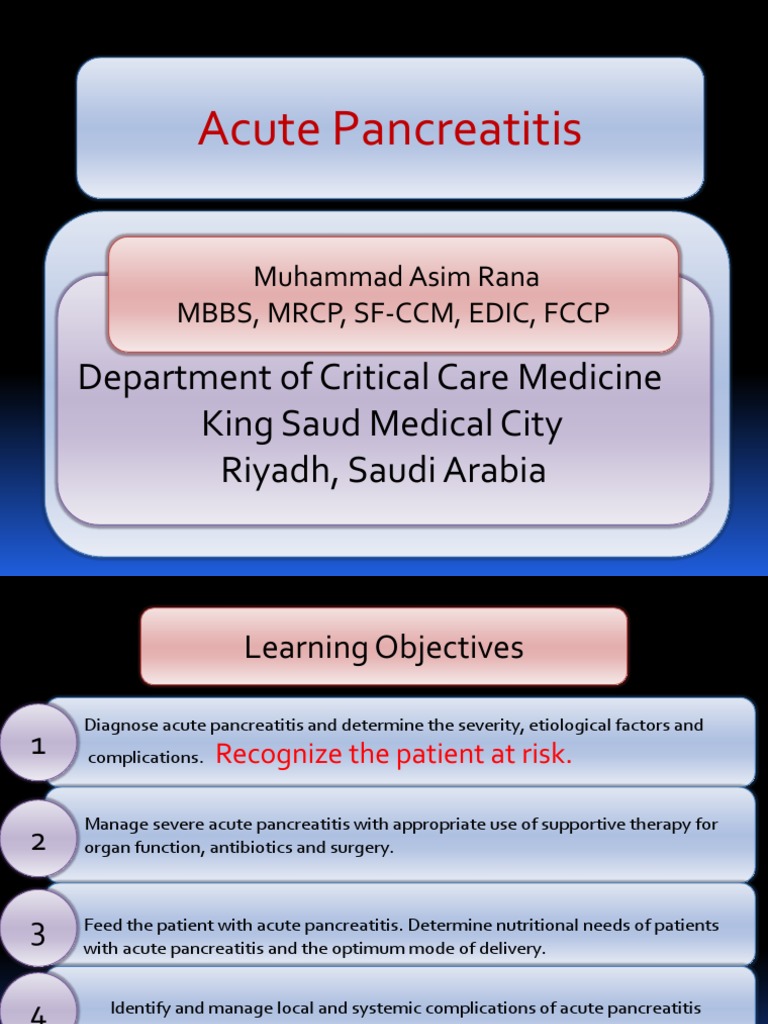 Acute Pancreatitis Management Guide | PDF | Clinical Medicine | Medicine
