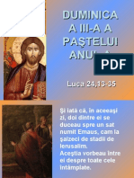 Duminica a III-a a Pastelui - textul evanghelic A