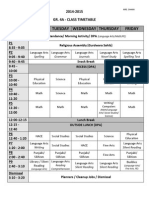 4a - Weekly Timetable 2014-15