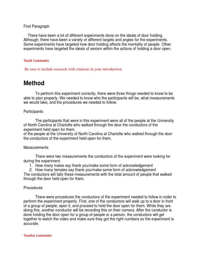 teacher comments | Experiment | Gender | Free 30-day Trial | Scribd