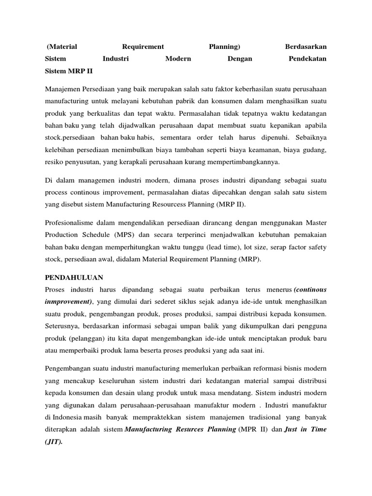 Features of material requirement planning image