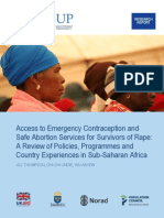 Access To Emergency Contraception and Safe Abortion Services For Survivors of Rape: A Review of Policies, Programmes and Country Experiences in Sub-Saharan Africa