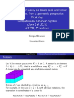 A Brief Survey On Tensor Rank and Tensor Decomposition, From A Geometric Perspective. Part I) Giorgio Ottaviani, Università Di Firenze