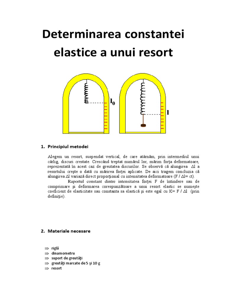 Determinarea Constantei Elastice A Unui Resort