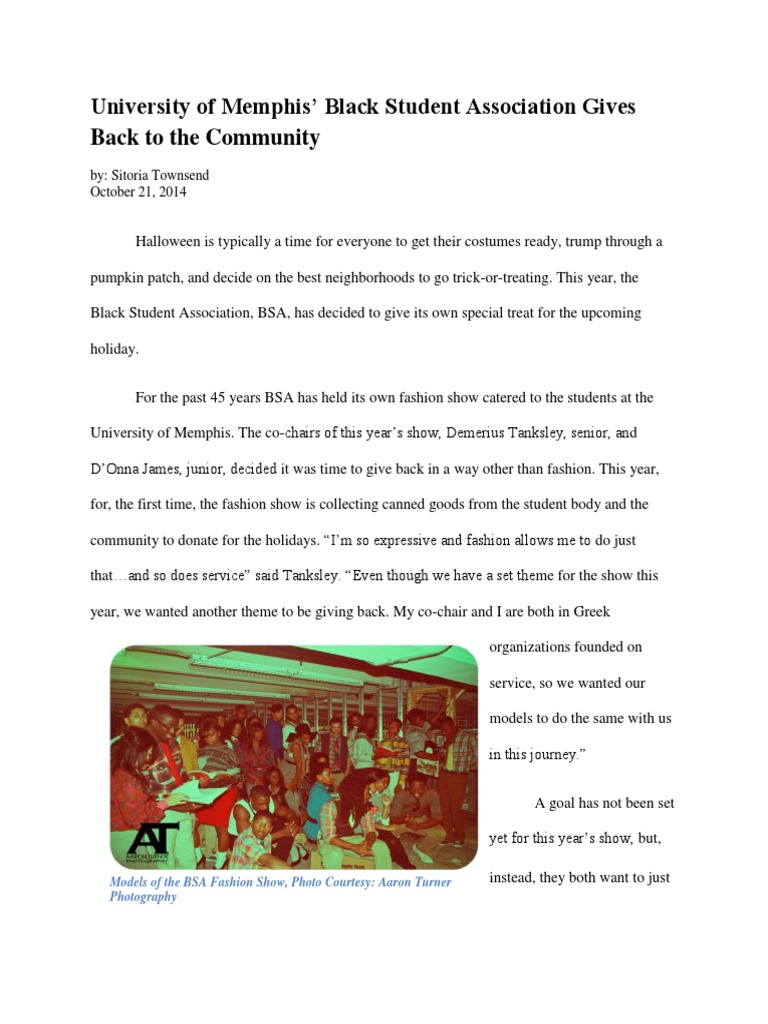 BSA Fashion Show: Giving Back | PDF | Social Science