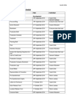 Production Schedule