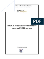 Manual de Procedimientos para El Departamento de Consejeria Estudiantil