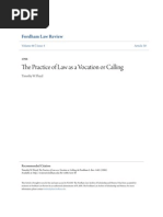 The Practice of Law as a Vocation or Calling