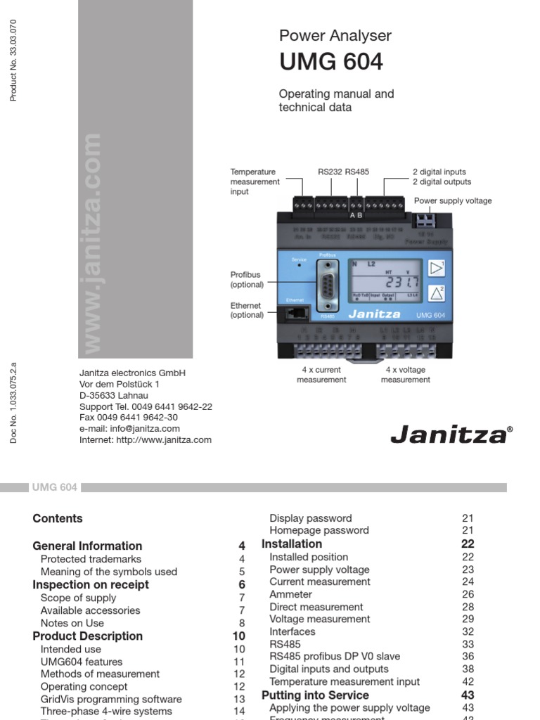 002 UMG604 Manual English | PDF | Power Supply | Electrical Connector