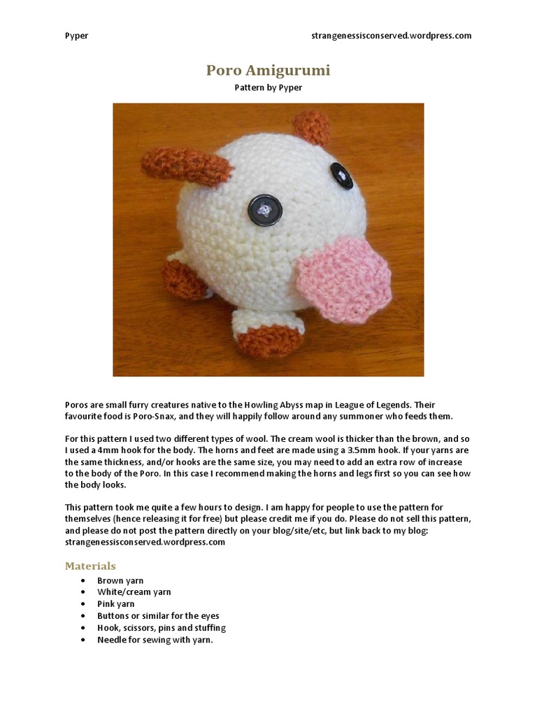 Porolol Pyper Strangenessisconserved Amigurumi Crochet