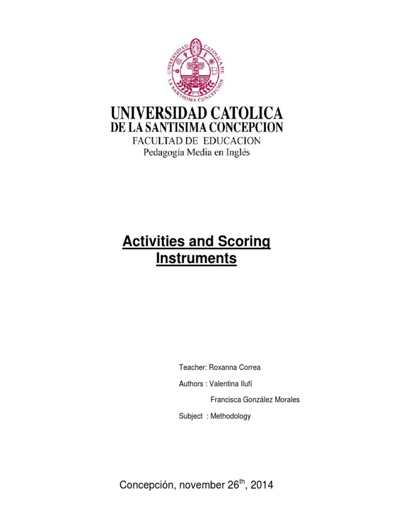 Activities and Scoring Instruments 2 | PDF | Speech | Sentence ...