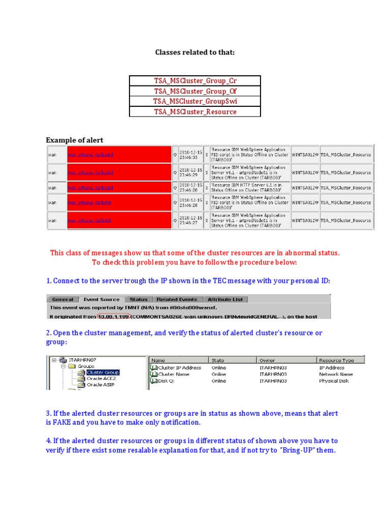 Cluster Resource Alert Management Guide | PDF
