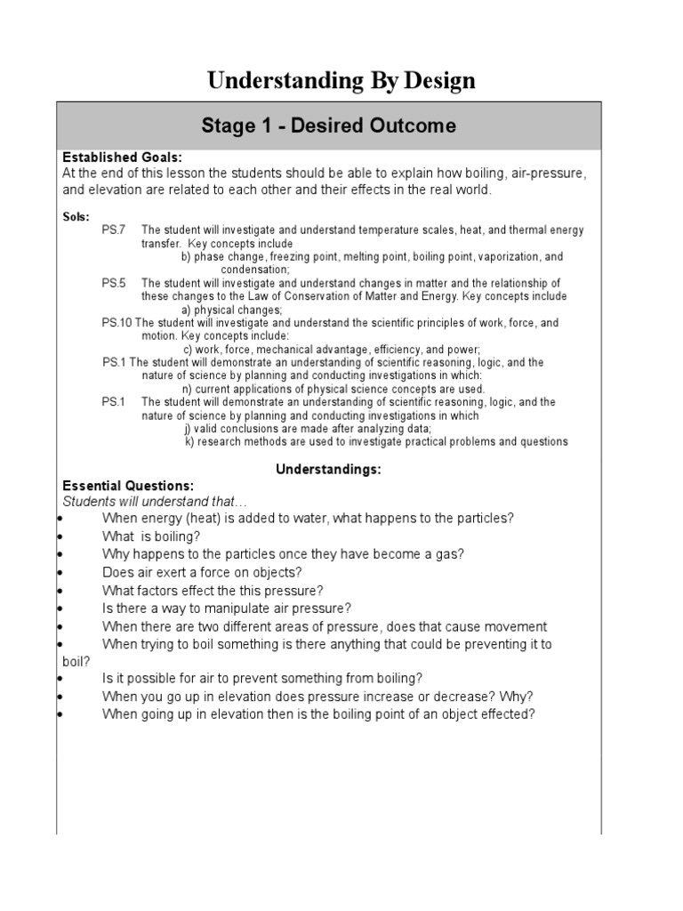 prior knowledge lesson plan | Lesson Plan | Heat