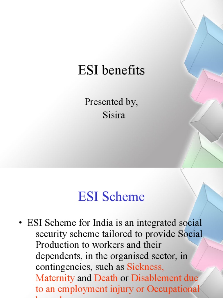 ESI Benefits Employee Benefits Welfare