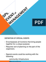 Special Events Management - Report