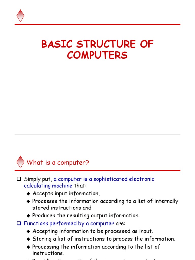 Basic Structure of Computer Architecture | PDF | Instruction Set ...