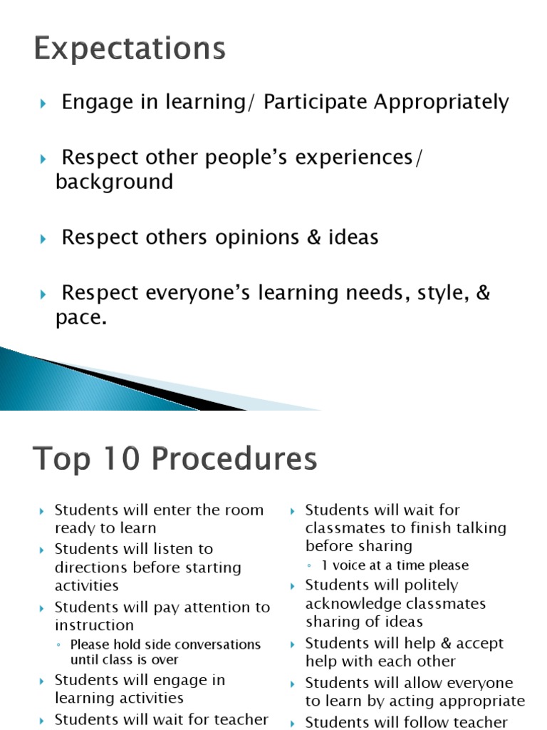 Classroom Engagement Guidelines | PDF