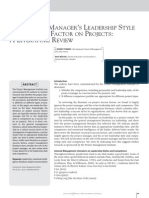 THE PROJECT MANAGER'S LEADERSHIP STYLE As A Success Factor On Project