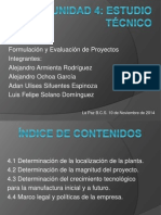 Formulación y evaluación de proyecto de planta productiva