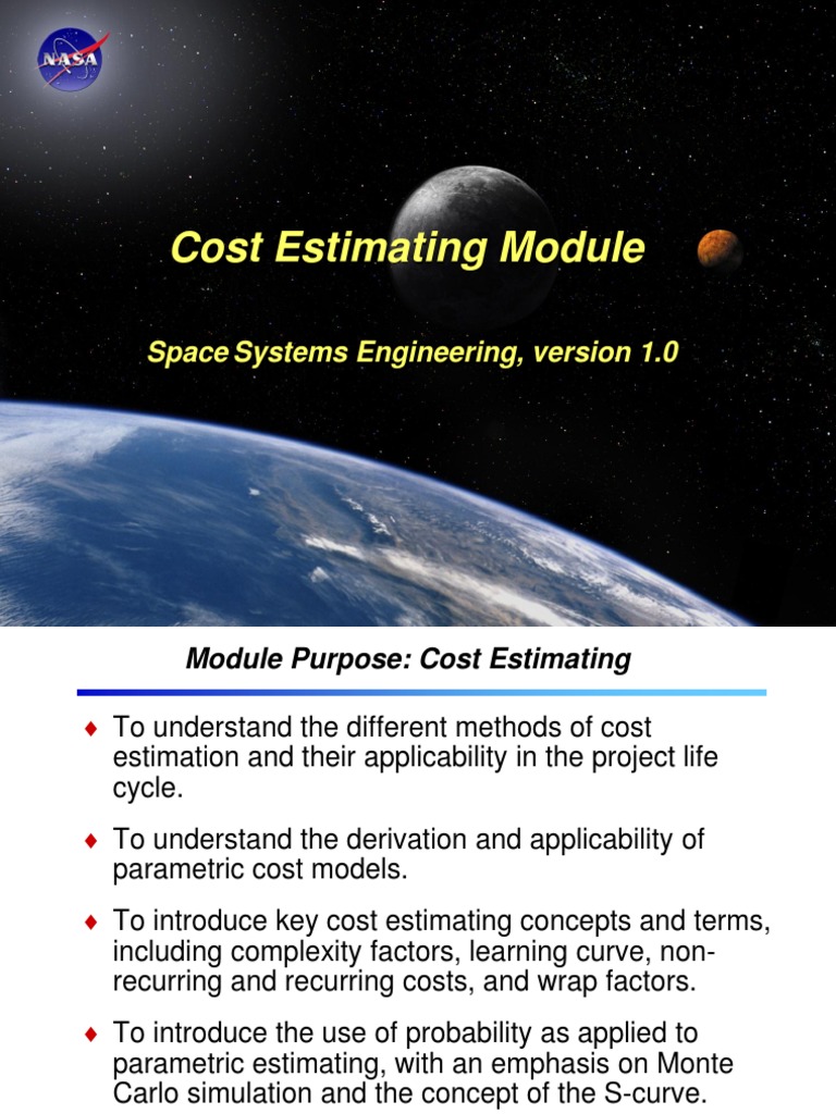 Cost Estimating in Space Systems | PDF | Systems Engineering | Nasa ...