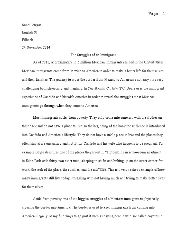The Tortilla Curtain Essay Immigration Identity Politics