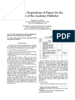 Paper Title: Preparations of Papers For The Journals of The Academy Publisher