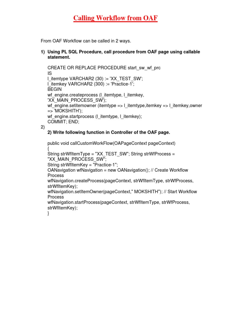 OAF Workflow Integration Guide | PDF