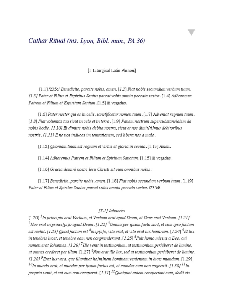 Cathar Ritual | PDF