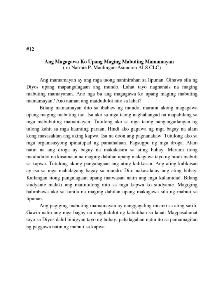 Magagawa ko bilang isang mabuting mamamayan essay 05 image
