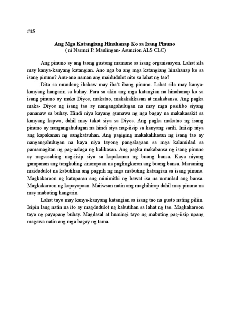 Ang mga katangiang hinahanap ko sa isang kandidato essay 06 image