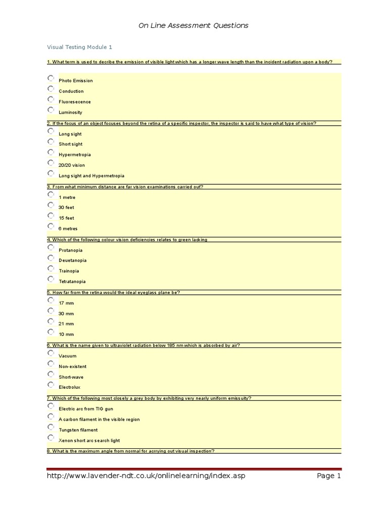 Visual Inspection Modules | PDF | Visual Perception | Electromagnetic ...