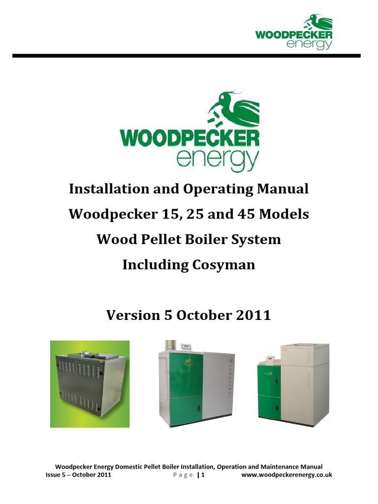 Instruction Manual - Woodpecker 15,25,45kW | PDF | Chimney | Boiler