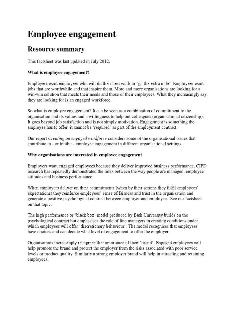 Understanding Employee Engagement | PDF | Career & Growth | Business