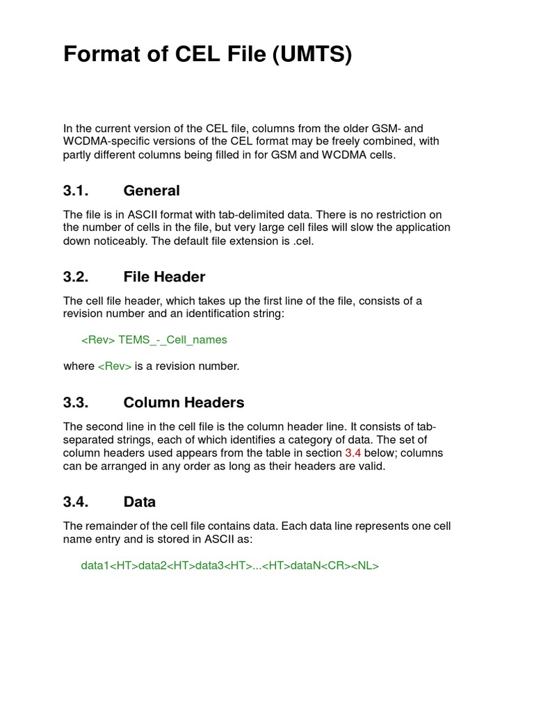 Cell File Format | PDF