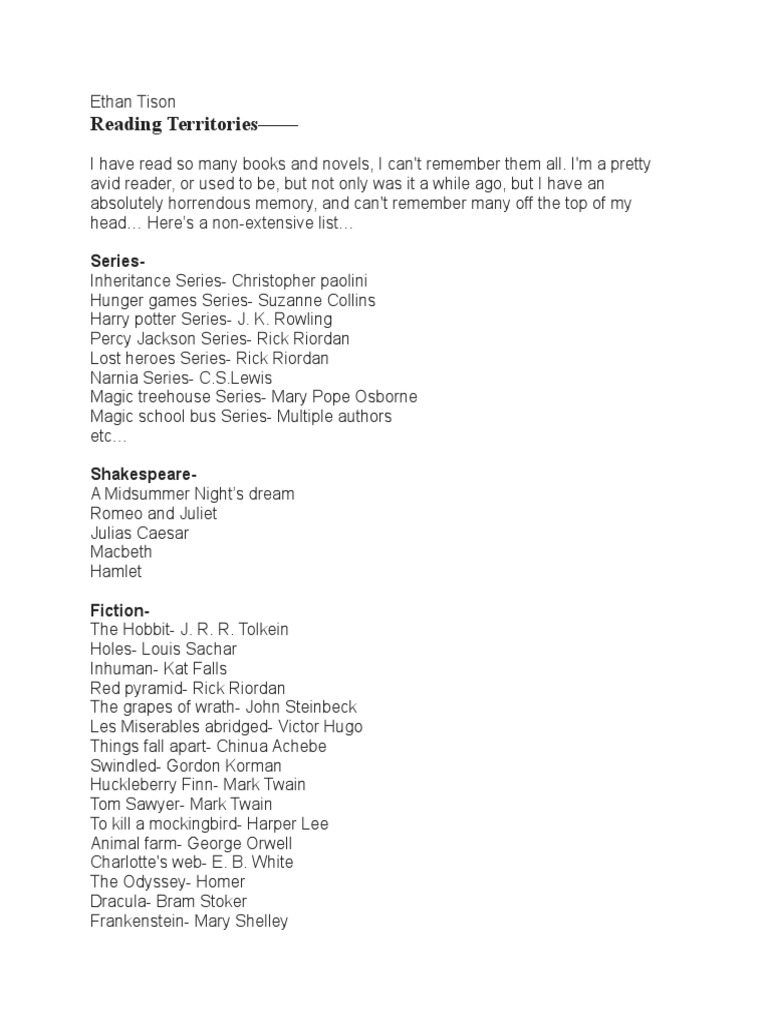 Reading/Writing Territories | PDF | Novels